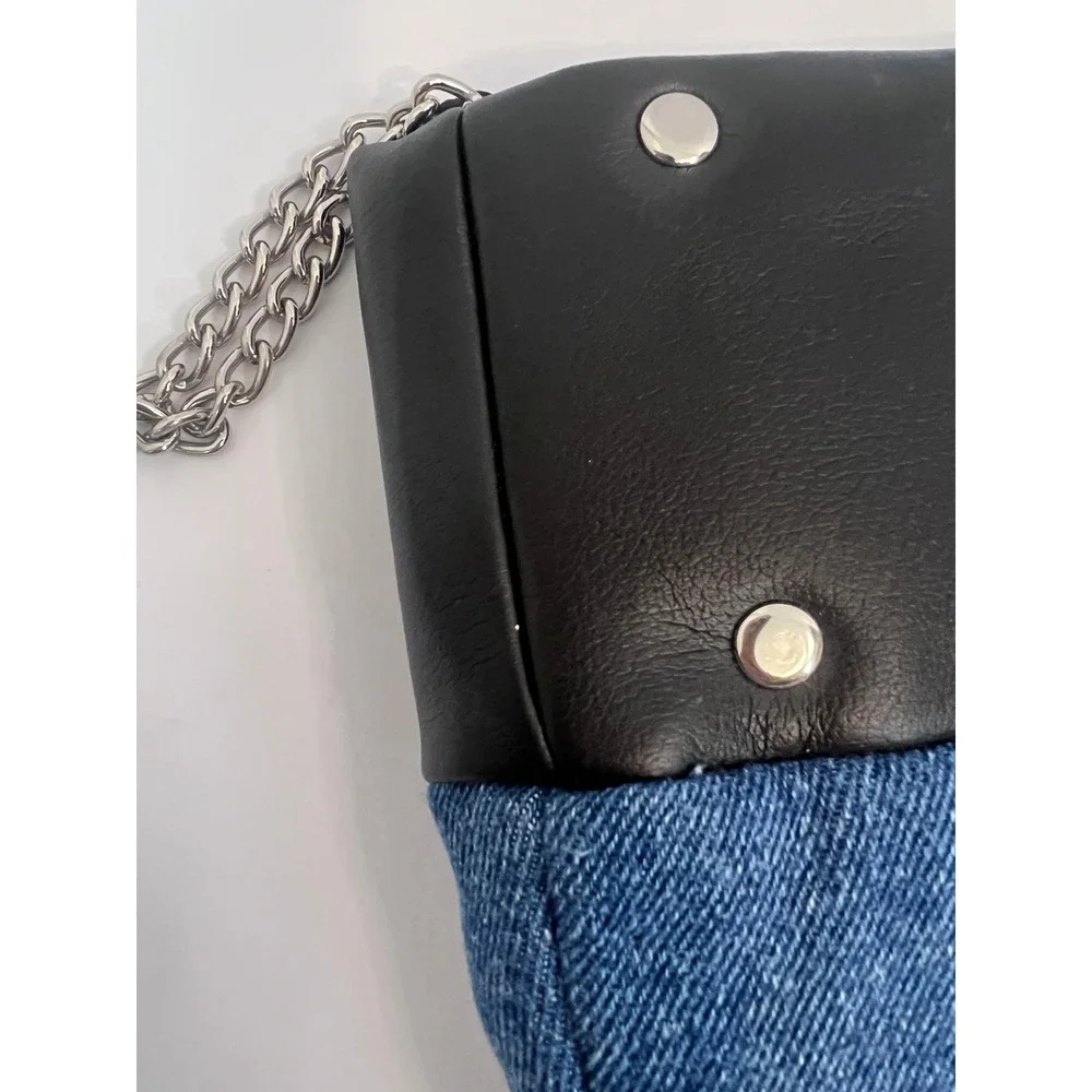 Harley-Davidson Denim and Leather Christmas Stocking Blue Studded Logo Ornament